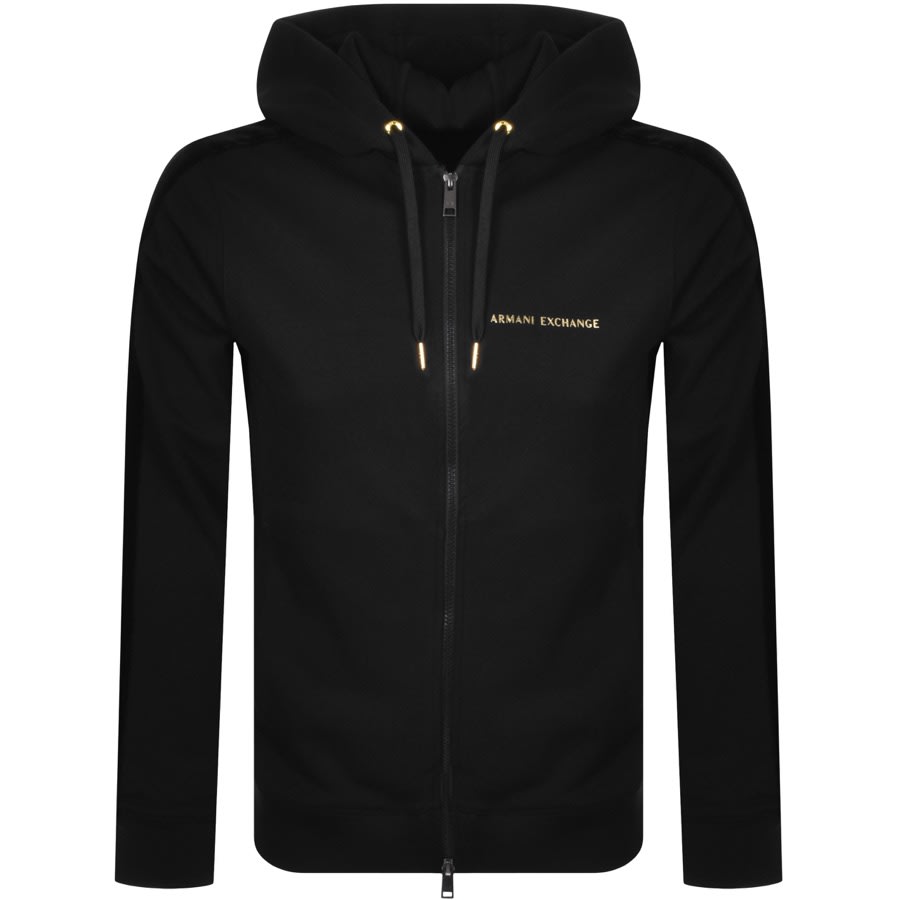 Armani Exchange Full Zip Logo Hoodie Black Mainline Menswear